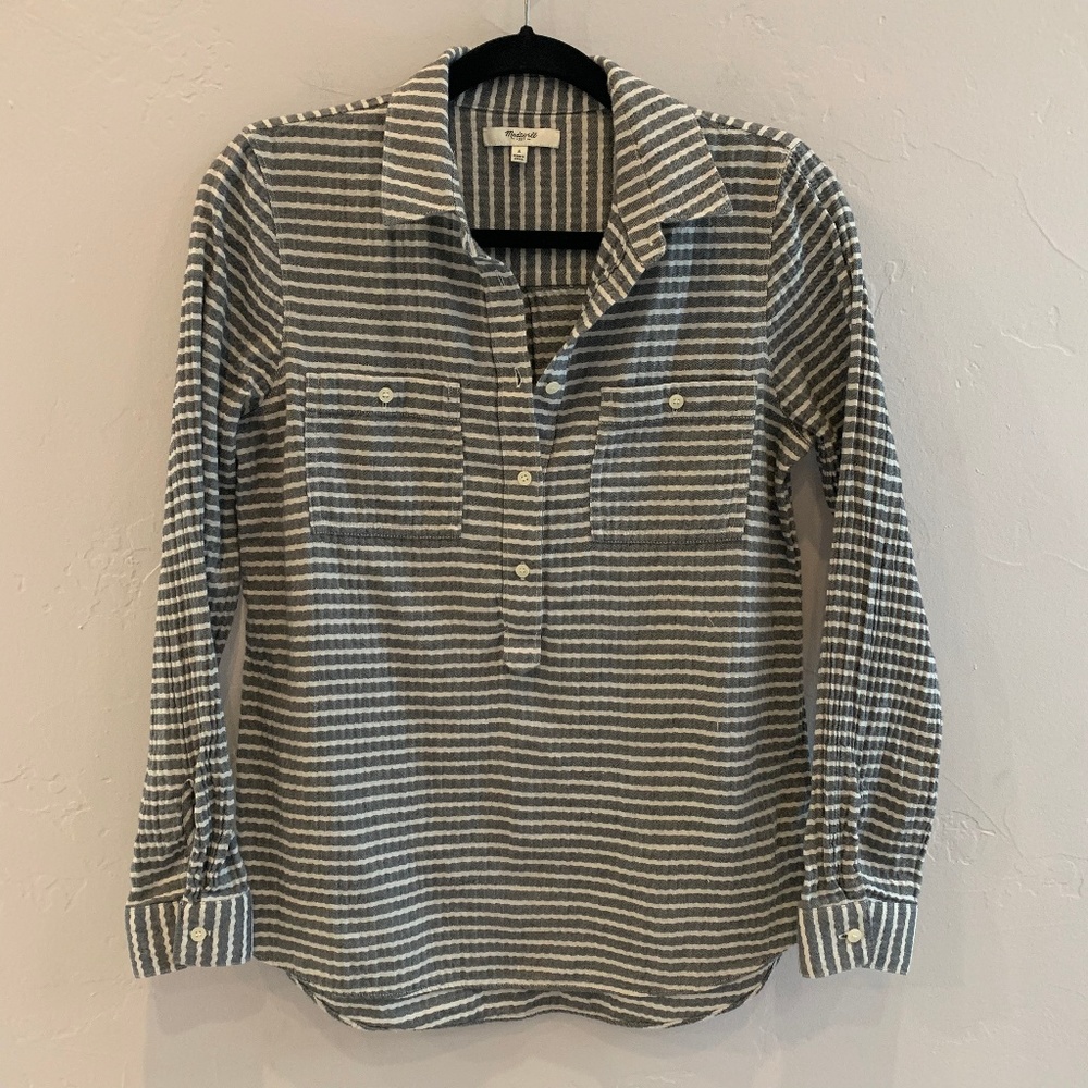 Madewell Striped Button Down Tunic S